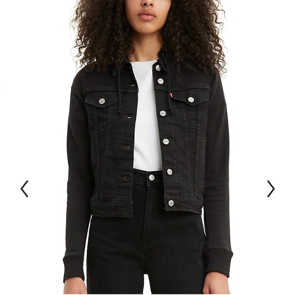 Levi’s hooded sweater jean jacket size small